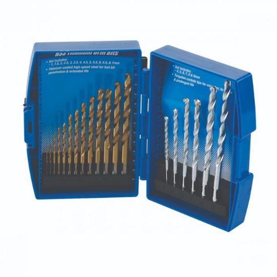 Picture of Tianium-coated HSS & Masonry Drill Set 19pce