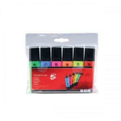 Picture of Highlighters Assorted colours - pack of 6