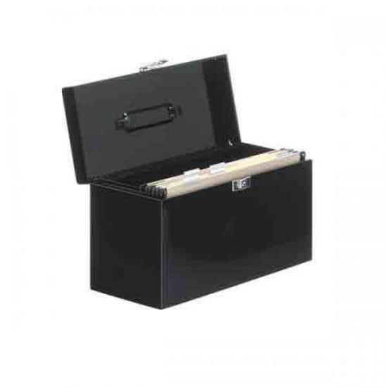 Picture of Metal A4 File Box Black With 5 Suspension File Tabs and Inserts