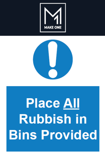 Picture of Place All Rubbish In Bins Provided