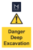 Picture of Danger Deep Excavation Signs