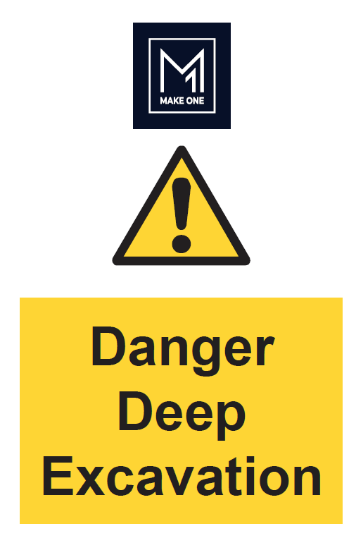 Picture of Danger Deep Excavation Signs