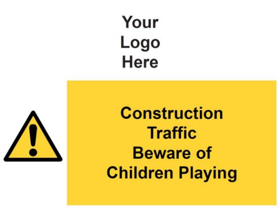 Picture of Construction Traffic Beware of Children Playing 