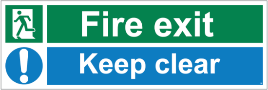 Picture of Fire Exit Keep Clear Sign 