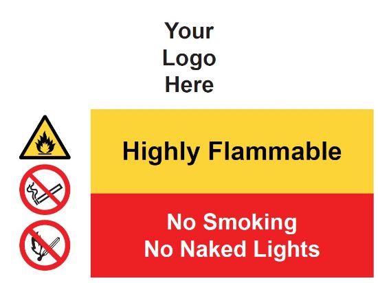 Picture of Highly Flammable - No Smoking / Naked Lights (with signs)