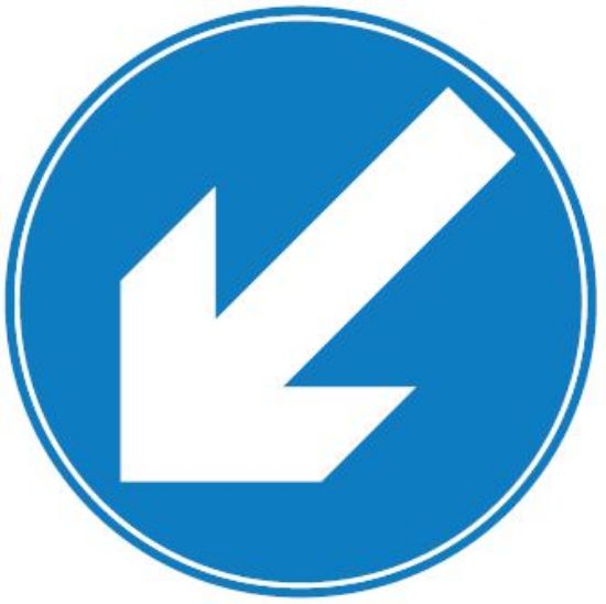 Picture of Blue Road Diversion Arrow Sign