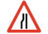 Picture of Road Narrows Signs
