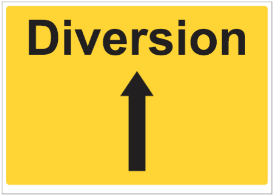 Picture of Yellow Diversion Signs 