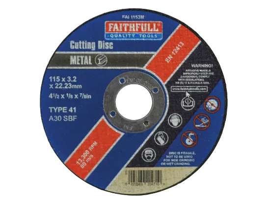 Picture of Heavy Duty Metal Cutting Disc Flat - Pack of 10