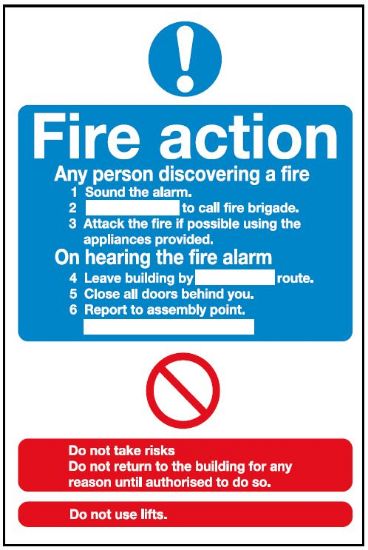 Picture of Fire Action Notice 
